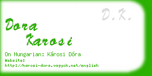 dora karosi business card