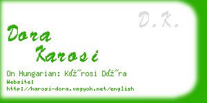 dora karosi business card